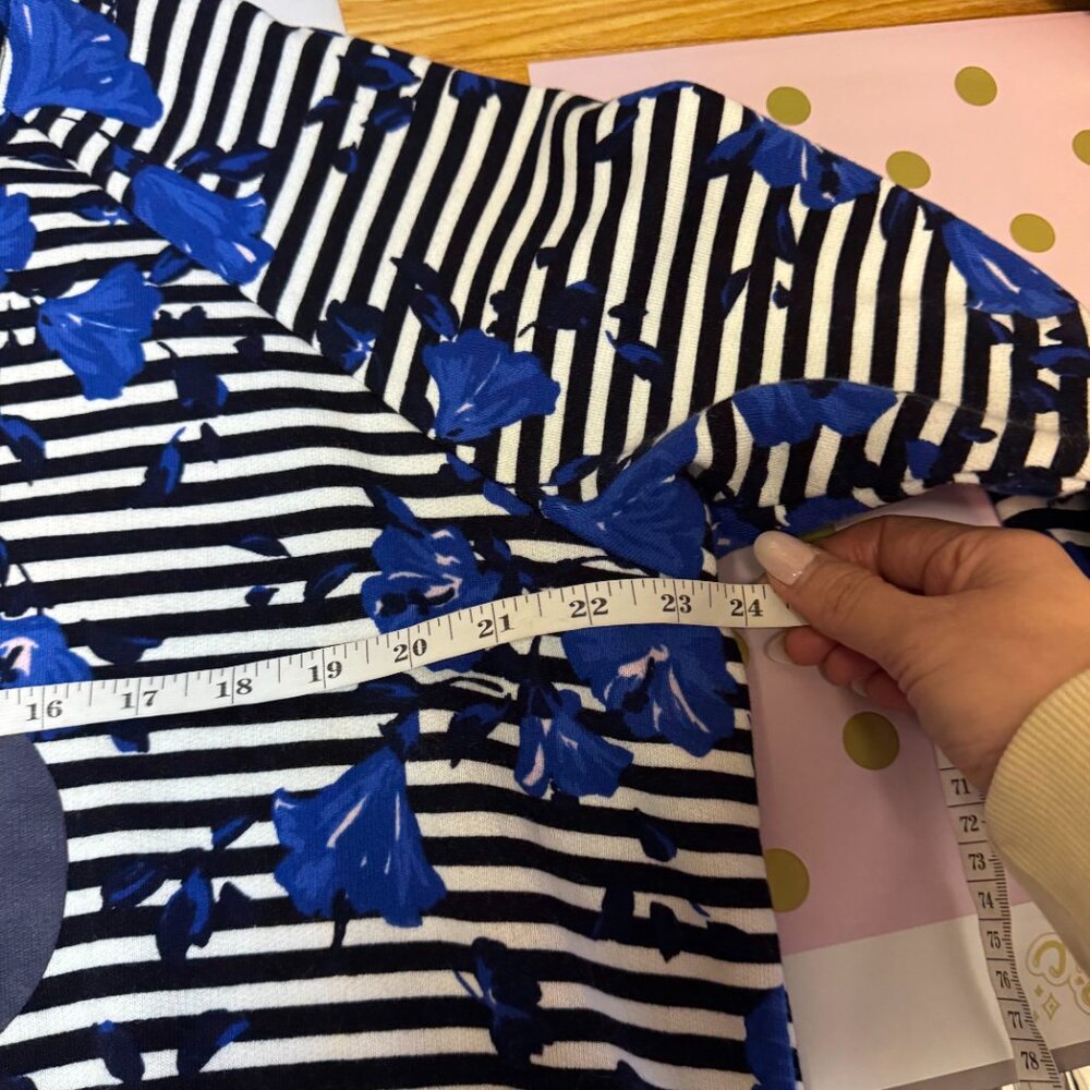 Kate Spade Floral Striped Spade Logo Sweatshirt Size XL - Picture 12 of 13
